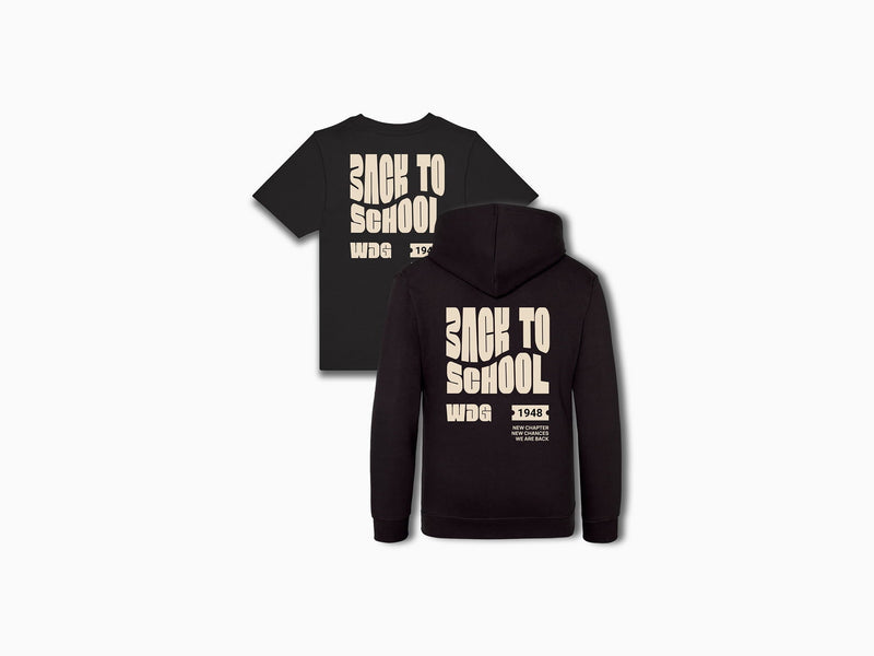 Schwarzes Kinder T-Shirt mit modernem Back To School Design