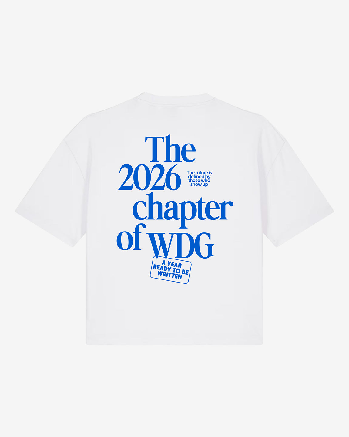 Weißes Oversized T-Shirt für Damen mit modernem Kapitel 2026 Design