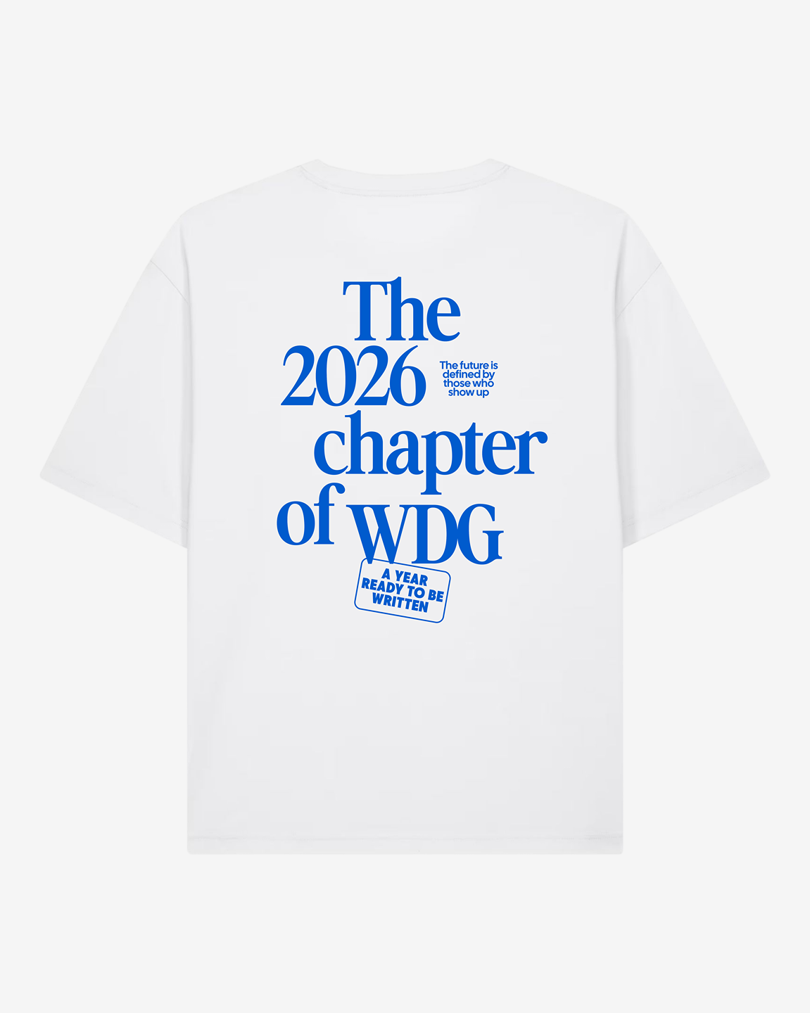 Weißes Oversized T-Shirt für Herren mit modernem Kapitel 2026 Design