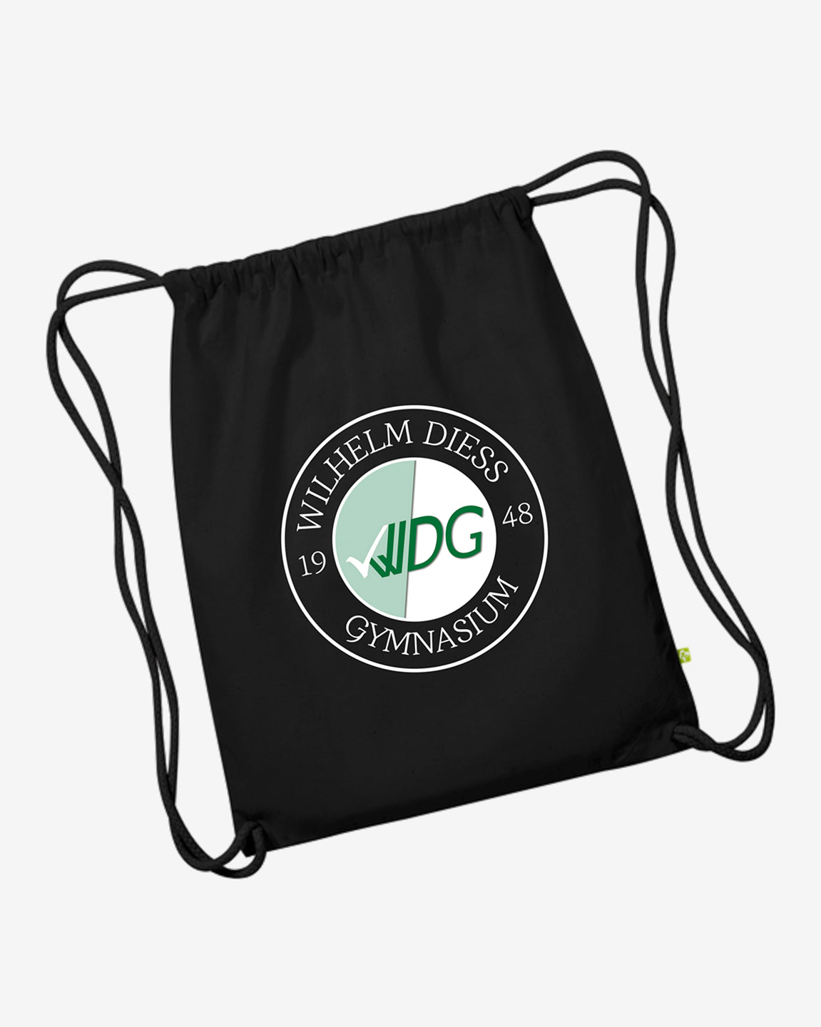 WDG Turnbeutel mit Schullogo Seitenansicht